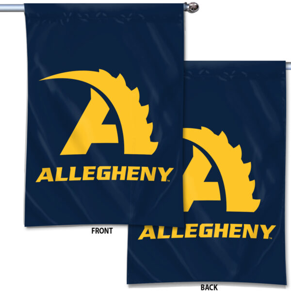 Navy banner, A logo both sides.