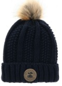 Navy Cuff Pom Beanie