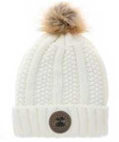 Ivory Cuff Pom Beanie